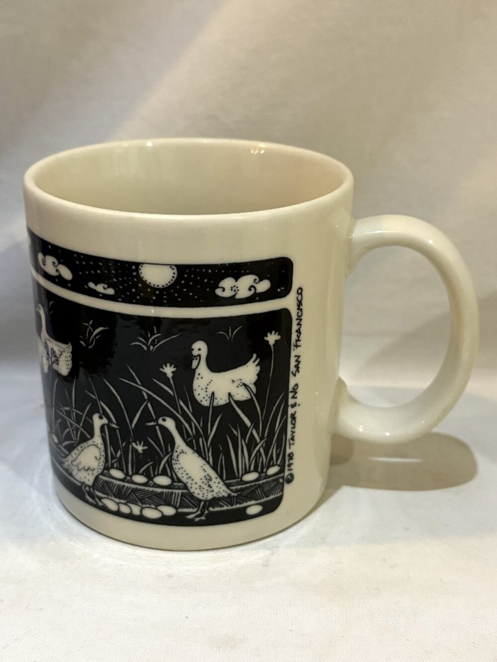 VTG Taylor & NG Primitive Coffee Mug Ducks Ducklings Made in Japan